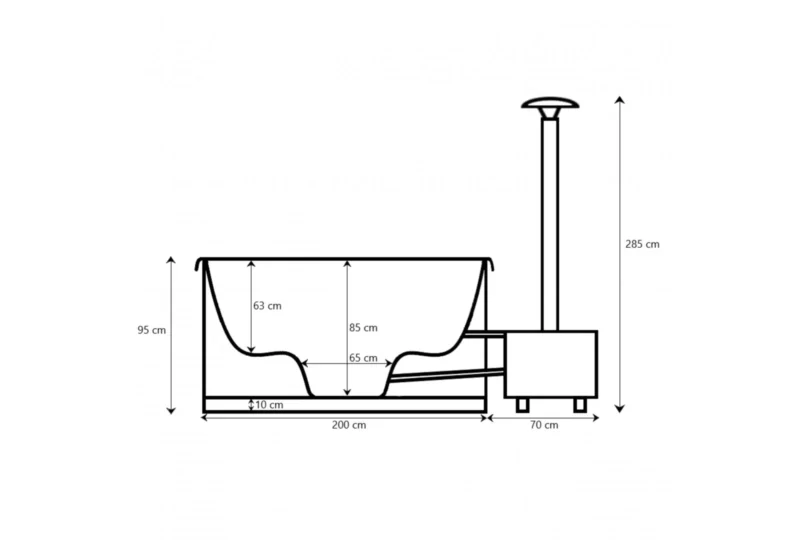 Kümblustünn 200cm välisahjuga - Image 2